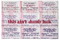 Postcard: This Ain�t Dumb Luck, click to zoom Postcard: This Ain�t Dumb Luck','Mixed media: embroidered paper on wood, 9" x 6"