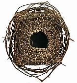 Nest III, click to zoom Nest III','Mixed media: distressed twine, wire mesh, twigs, wood and found paper, 10" x 11" x 4", © Photo: Franoszek