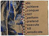 Siblings: I, click to zoom Siblings: I','Mixed media: found paper, acrylic and distressed twine on wood, 8" x 6"